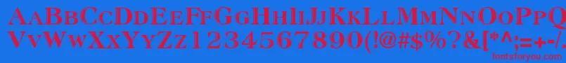 AtlanticInlineNormal Font – Red Fonts on Blue Background