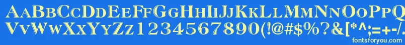 AtlanticInlineNormal Font – Yellow Fonts on Blue Background