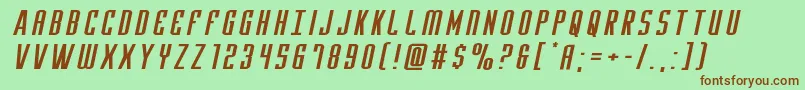 Yfilesxtraexpandital-Schriftart – Braune Schriften auf grünem Hintergrund
