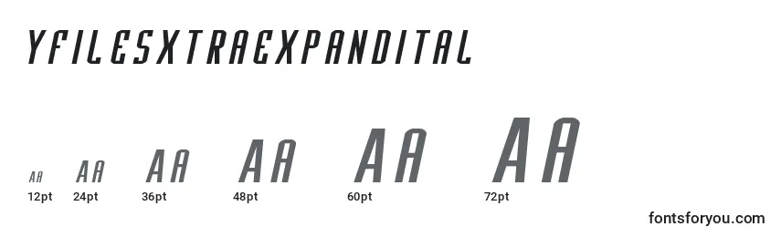 Размеры шрифта Yfilesxtraexpandital