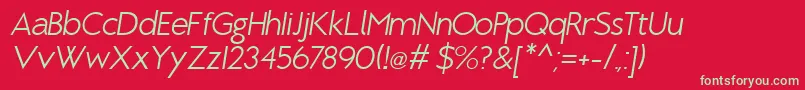 BrixtonLightOblique Font – Green Fonts on Red Background