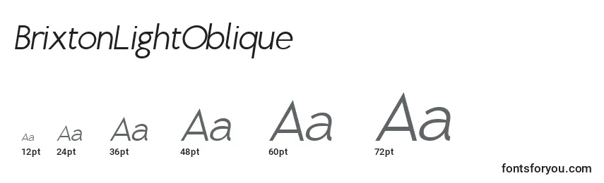 BrixtonLightOblique Font Sizes