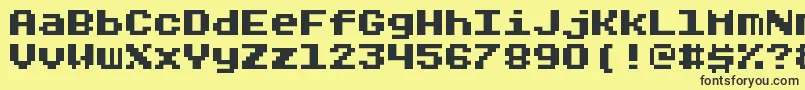 Rygarde-fontti – mustat fontit keltaisella taustalla