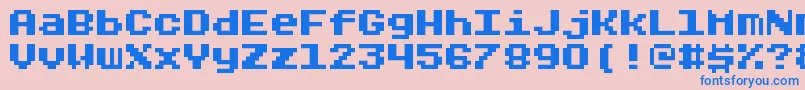 フォントRygarde – ピンクの背景に青い文字