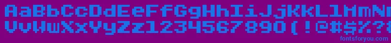フォントRygarde – 紫色の背景に青い文字