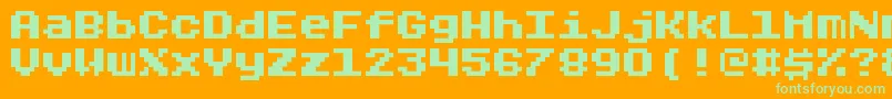 フォントRygarde – オレンジの背景に緑のフォント