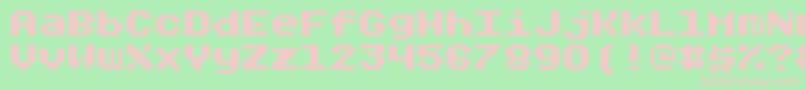 Rygarde-fontti – vaaleanpunaiset fontit vihreällä taustalla