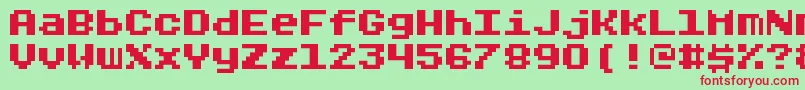 フォントRygarde – 赤い文字の緑の背景
