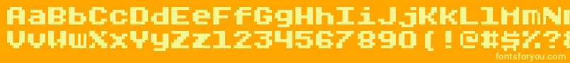フォントRygarde – オレンジの背景に黄色の文字