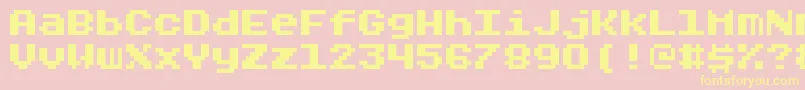 Rygarde-fontti – keltaiset fontit vaaleanpunaisella taustalla