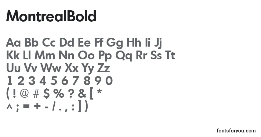 Schriftart MontrealBold – Alphabet, Zahlen, spezielle Symbole