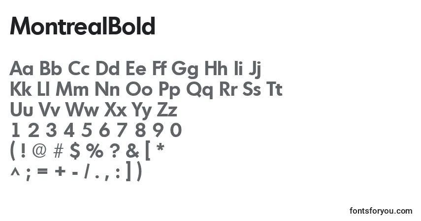 MontrealBoldフォント–アルファベット、数字、特殊文字