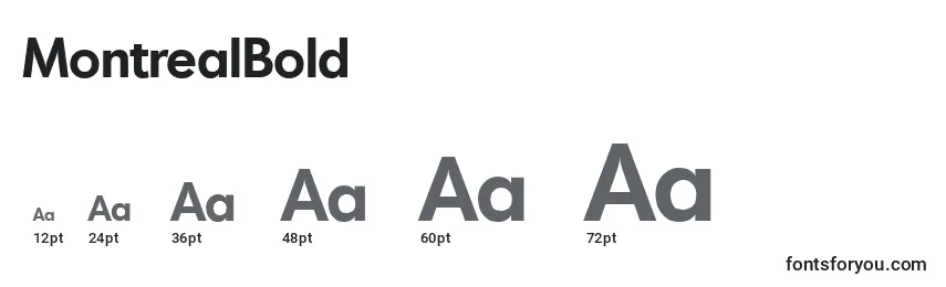 MontrealBold Font Sizes