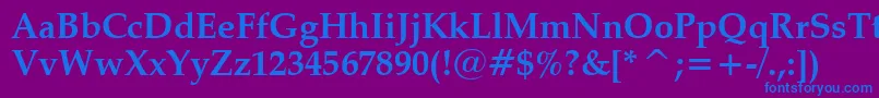 ZapfCalligraphic801BoldBt Font – Blue Fonts on Purple Background