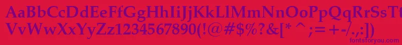 ZapfCalligraphic801BoldBt Font – Purple Fonts on Red Background