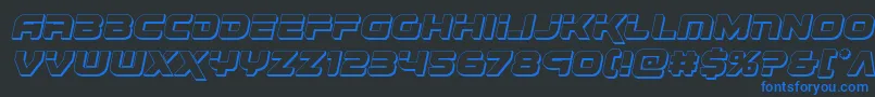 Renegado3Dital Font – Blue Fonts on Black Background