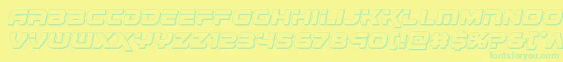 Renegado3Dital Font – Green Fonts on Yellow Background