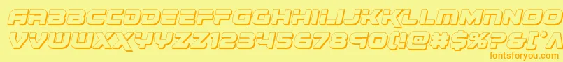 Renegado3Dital Font – Orange Fonts on Yellow Background