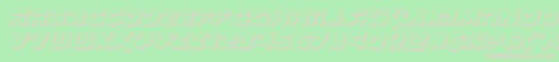 Renegado3Dital-fontti – vaaleanpunaiset fontit vihreällä taustalla
