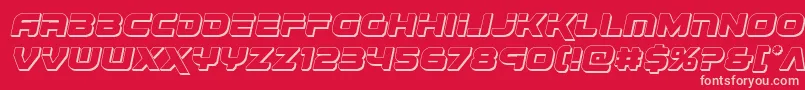 フォントRenegado3Dital – 赤い背景にピンクのフォント