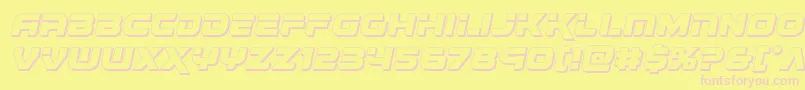 Renegado3Dital-fontti – vaaleanpunaiset fontit keltaisella taustalla