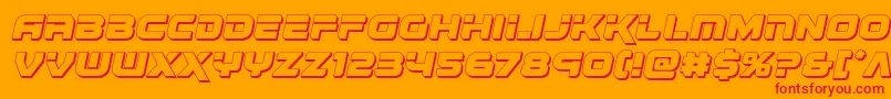 フォントRenegado3Dital – オレンジの背景に赤い文字