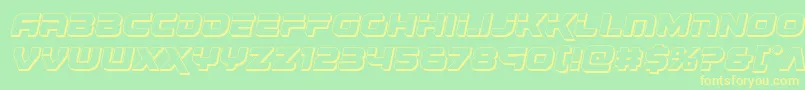 Шрифт Renegado3Dital – жёлтые шрифты на зелёном фоне