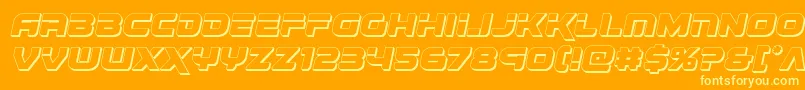 Renegado3Dital Font – Yellow Fonts on Orange Background