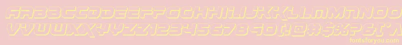 Renegado3Dital Font – Yellow Fonts on Pink Background