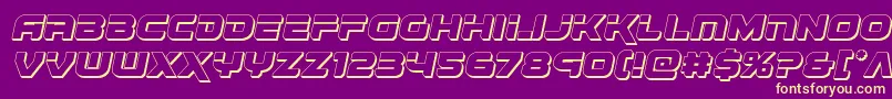 Renegado3Dital Font – Yellow Fonts on Purple Background