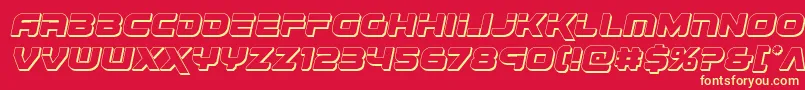 Renegado3Dital Font – Yellow Fonts on Red Background
