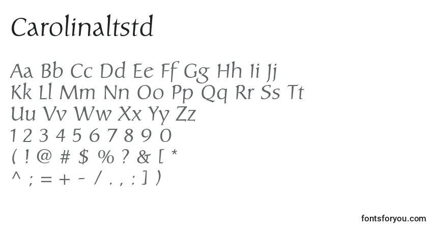 Шрифт Carolinaltstd – алфавит, цифры, специальные символы
