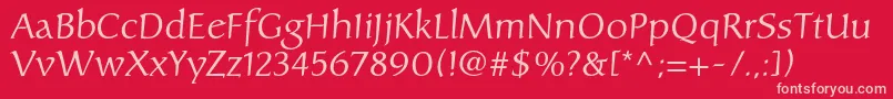 フォントCarolinaltstd – 赤い背景にピンクのフォント