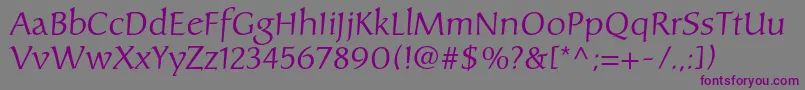 Carolinaltstd-fontti – violetit fontit harmaalla taustalla