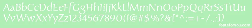 フォントCarolinaltstd – 緑の背景に白い文字