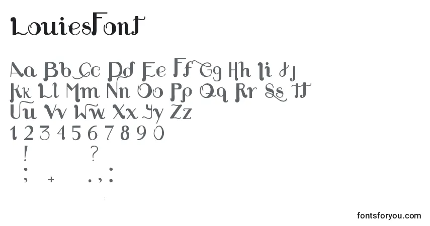 A fonte LouiesFont – alfabeto, números, caracteres especiais