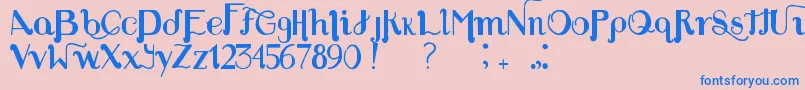 フォントLouiesFont – ピンクの背景に青い文字