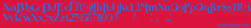 LouiesFont Font – Blue Fonts on Red Background