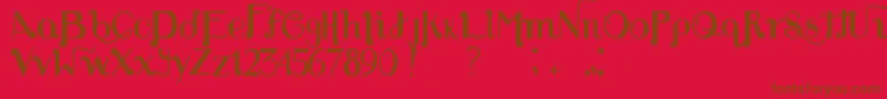 LouiesFont-fontti – ruskeat fontit punaisella taustalla