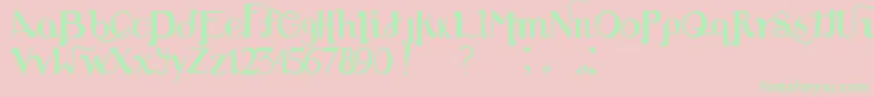 フォントLouiesFont – ピンクの背景に緑の文字