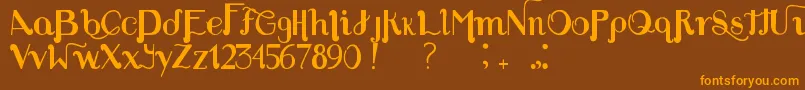 Шрифт LouiesFont – оранжевые шрифты на коричневом фоне
