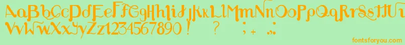 Шрифт LouiesFont – оранжевые шрифты на зелёном фоне
