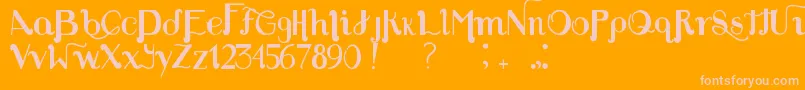 LouiesFont Font – Pink Fonts on Orange Background