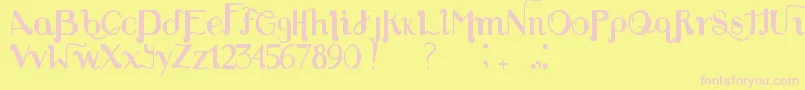 LouiesFont Font – Pink Fonts on Yellow Background