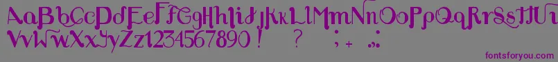 LouiesFont-fontti – violetit fontit harmaalla taustalla