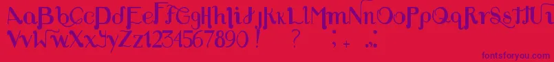 LouiesFont-Schriftart – Violette Schriften auf rotem Hintergrund