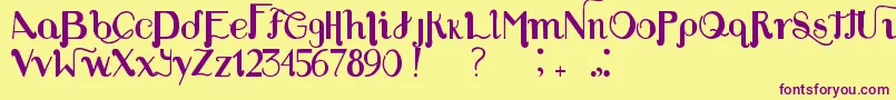 LouiesFont Font – Purple Fonts on Yellow Background