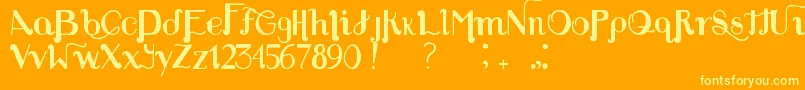 LouiesFont-fontti – keltaiset fontit oranssilla taustalla