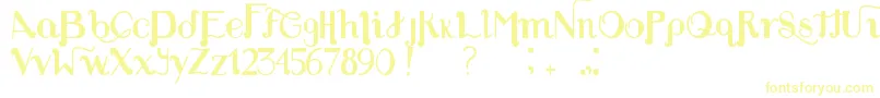 LouiesFont-Schriftart – Gelbe Schriften auf weißem Hintergrund