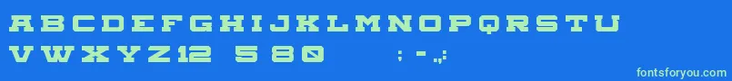 Fonte Aegisregular – fontes verdes em um fundo azul